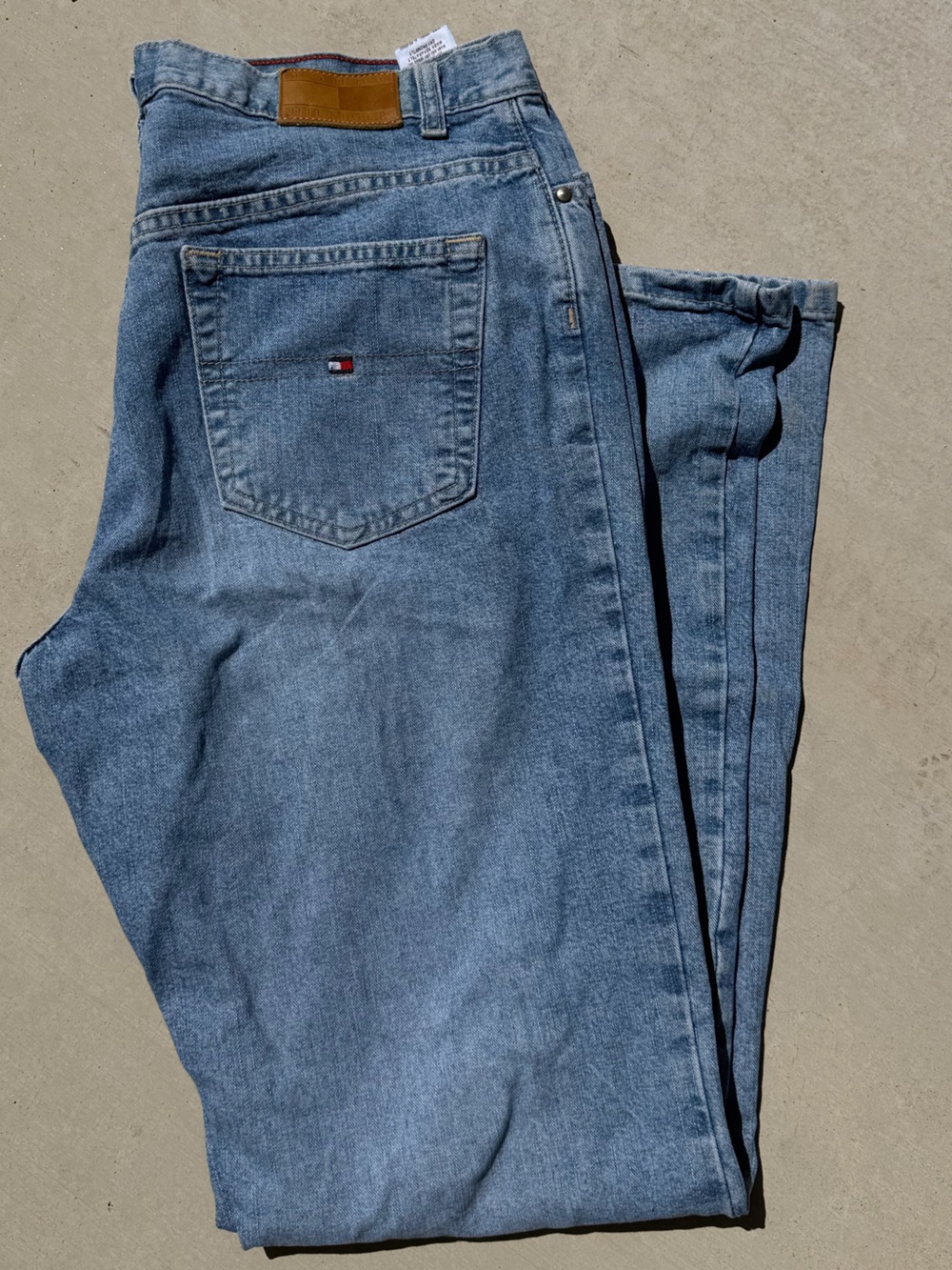 Tommy Hilfiger Jeans Vintage Y2K Light Wash Leather Patch Bootcut 14